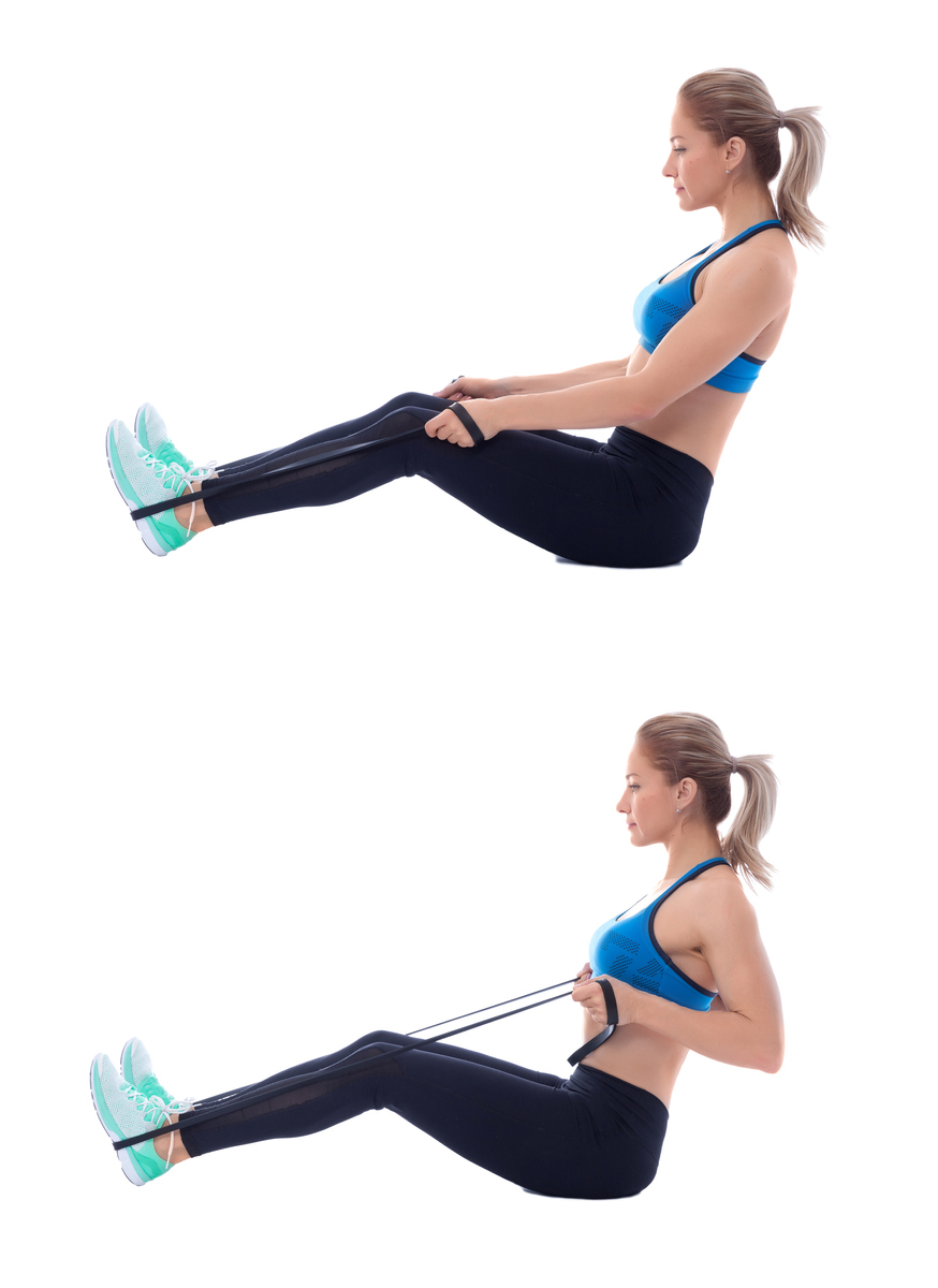 Resistance band seated row