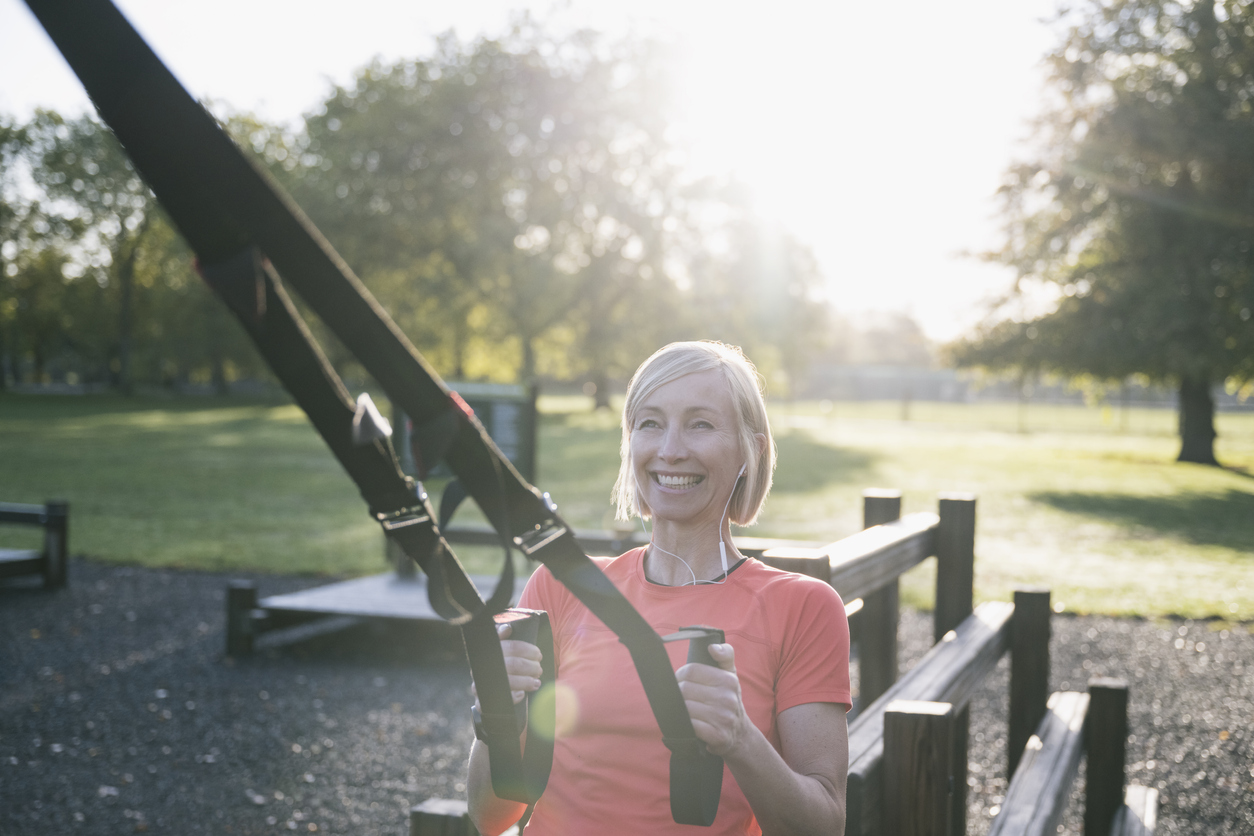 TRX rows to target back fat
