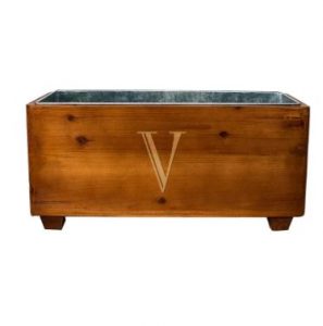 Monogram Wood Wine Trough, $119