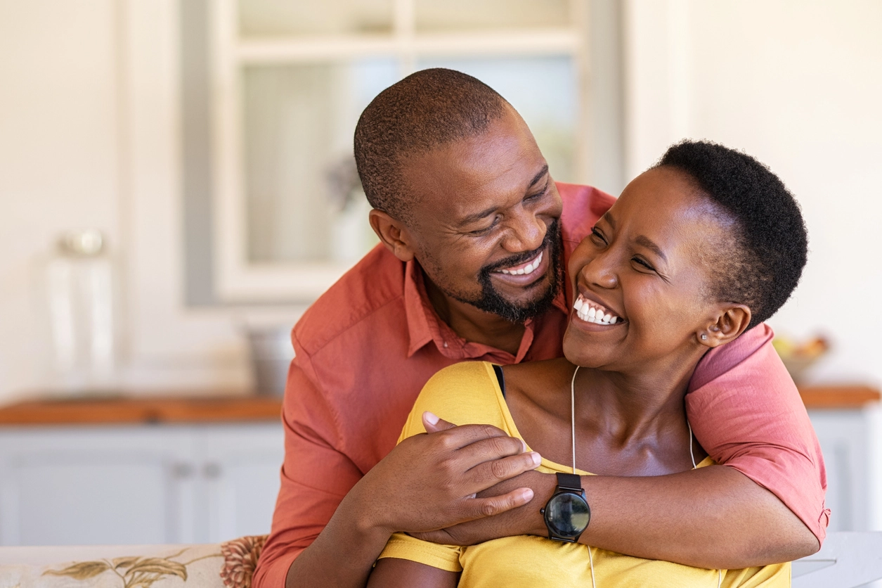Couple hugging for dating resolutions and looking for love when you're older