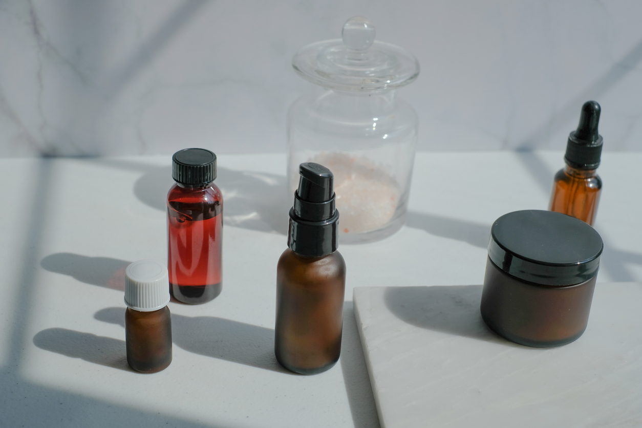 Glass makeup bottles