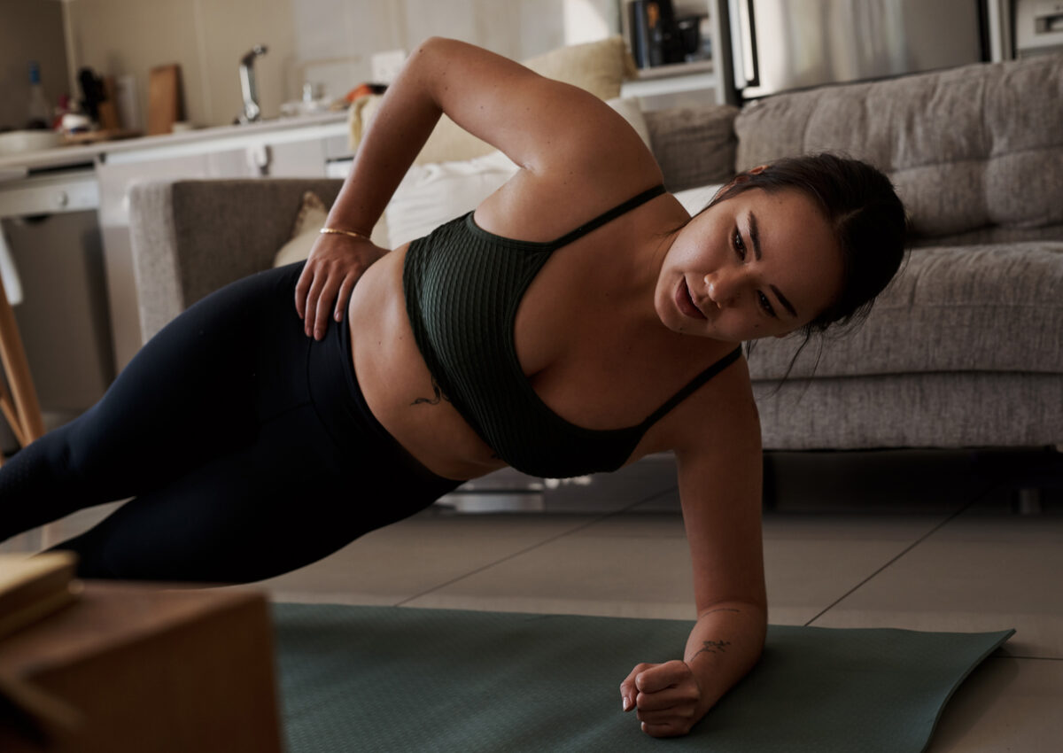 Woman doing a side plank