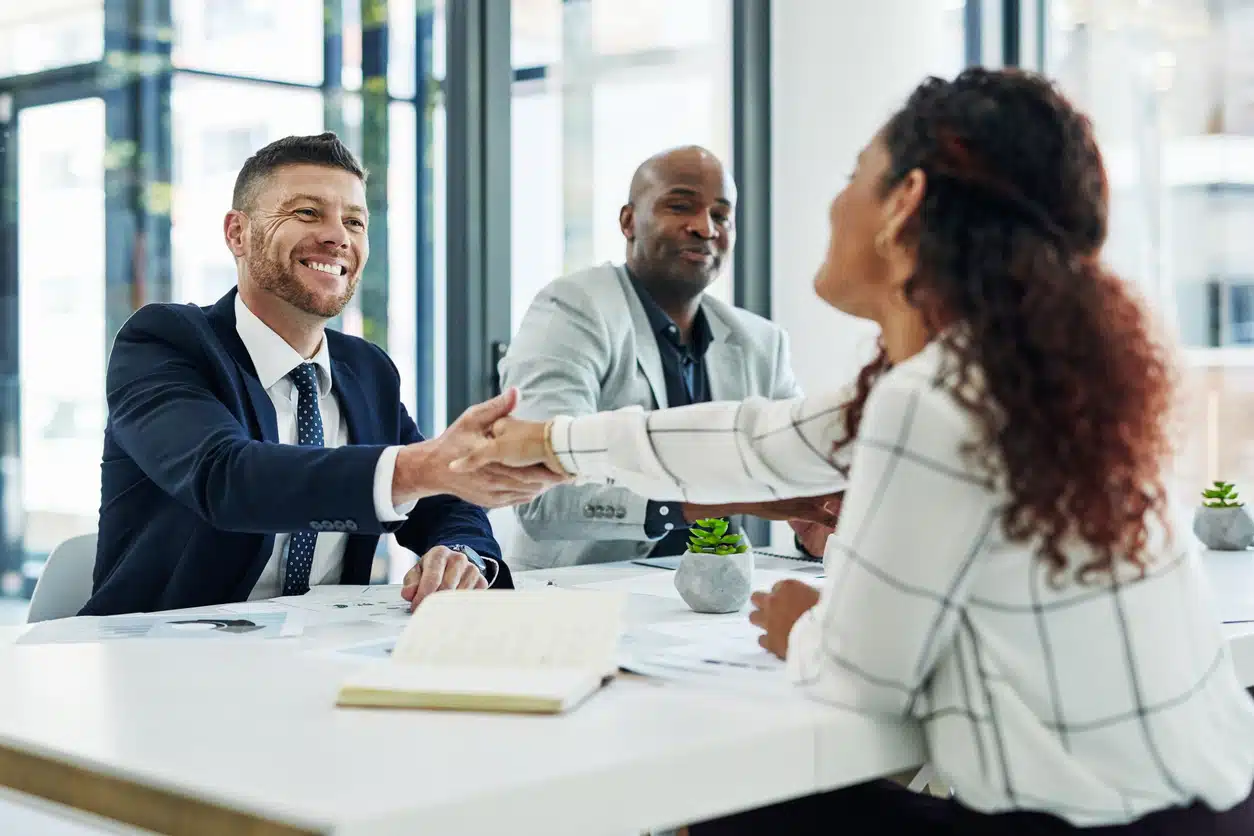 Woman interviewing for a job by building trust during the interview