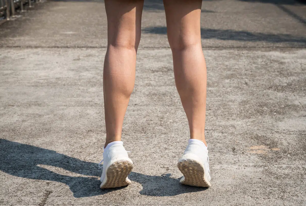 standing on toes, standing calf raise