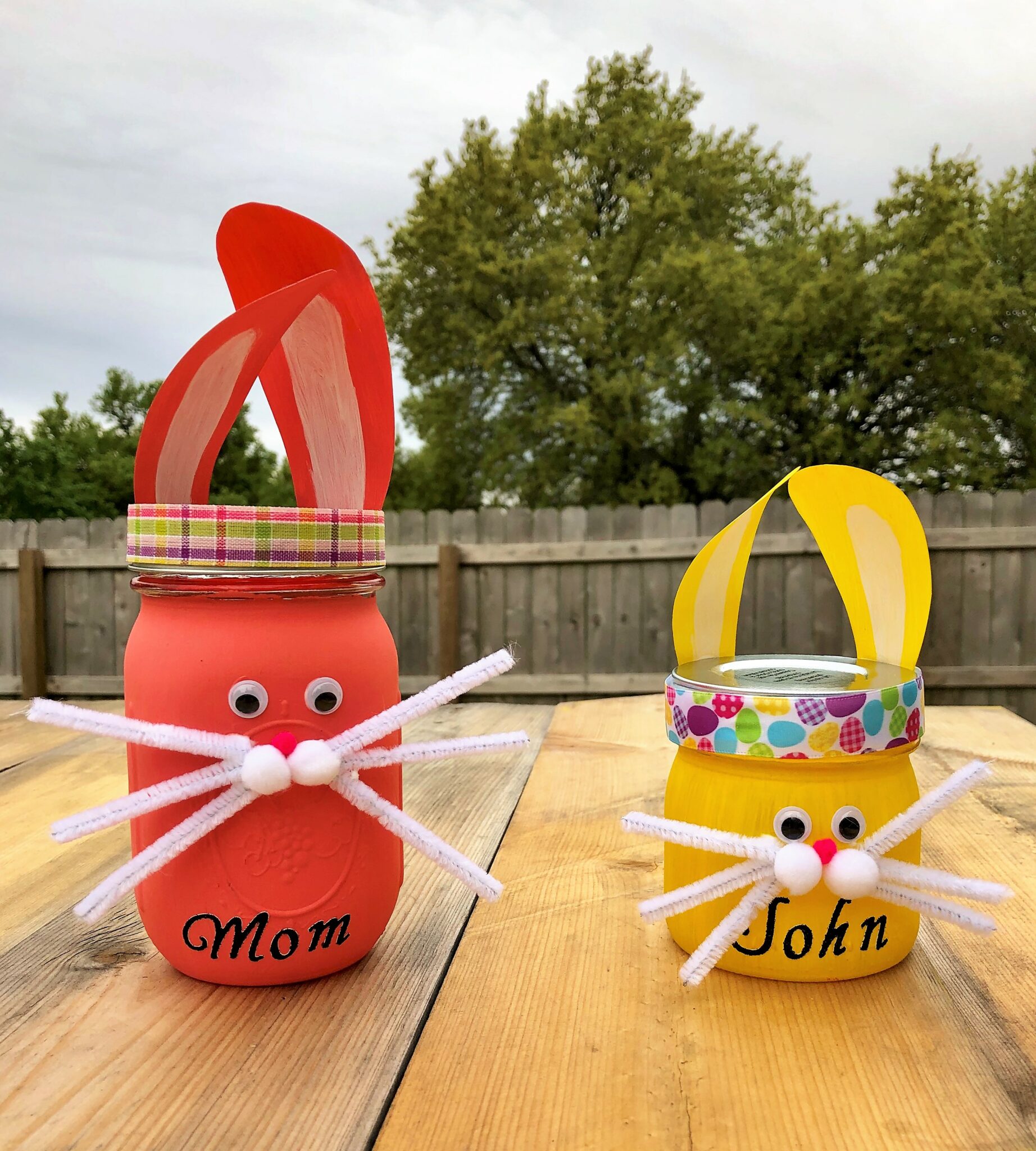 Easter Bunny Jars craft with grandchildren