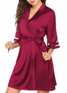 Ekouaer Womens Satin Robe Lightweight Kimono Bathrobe