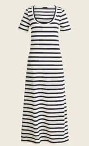 Knit midi dress in stripe