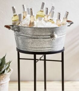 Galvanized Metal Party Bucket with Stand