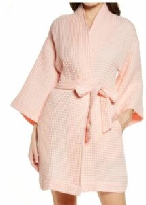 Short Waffle Knit Robe
