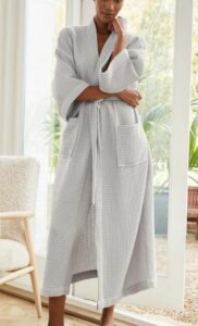 The White Company Long Lightweight Waffle Robe