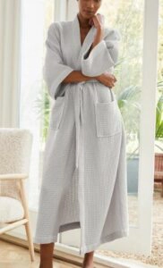 The White Company Long Lightweight Waffle Robe