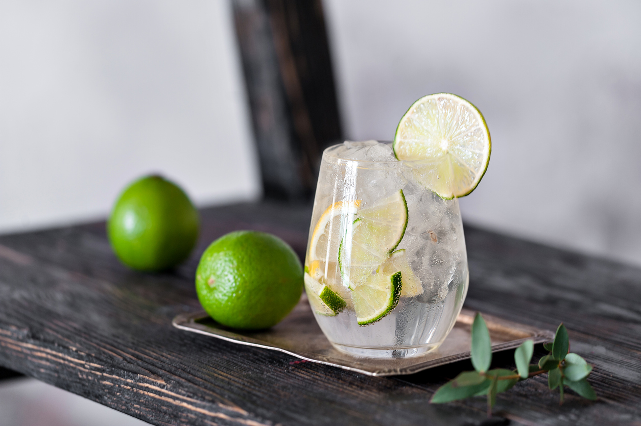 water with lime