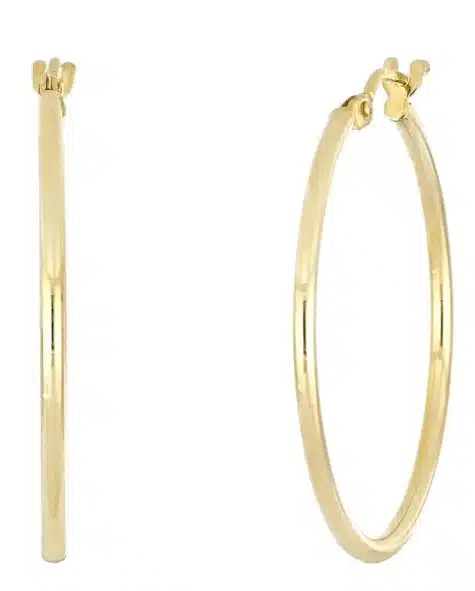 14K Gold Thin Classic Gold Hoop Earrings