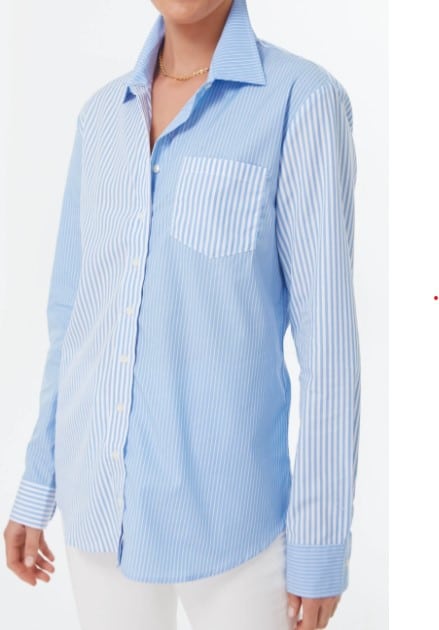 Blue Multi Stripe Boyfriend Shirt