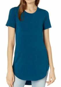 Daily Ritual Women's Jersey Short-Sleeve Open Crewneck Tunic