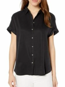 Daily Ritual Women's Oversized Fit Tencel Short Sleeve Shirt