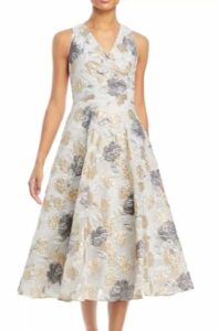 Eliza J Floral A-Line Sleeveless Dress to look thinner