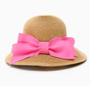 Exclusive Pink Packable Wide Bow Sunhat