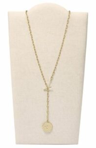 Fossil Women's Gold-Tone Stainless Steel Pendant Chain Necklace