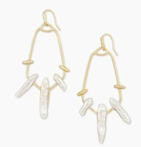 Kendra Scott Eileen Gold Statement Earrings In White Pearl
