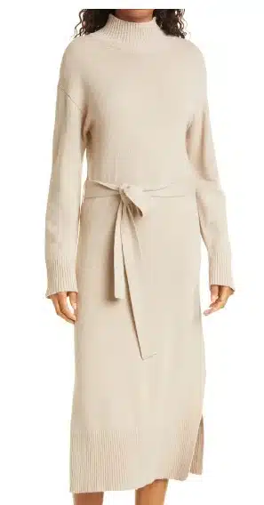 Mila Tie Waist Turtleneck Sweater Dress