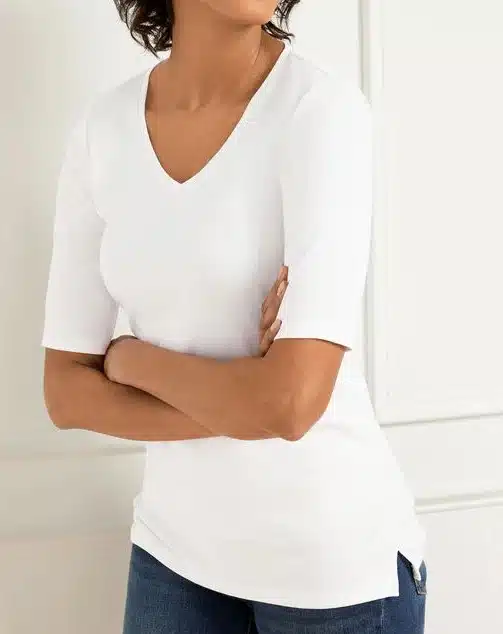 Pima V Neck Tee