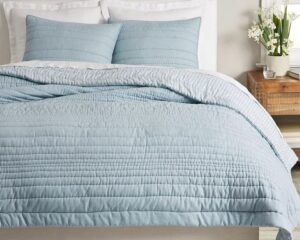 Couette réversible en coton Pottery Barn Waterfall