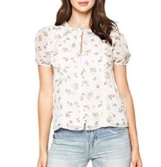 Sugar Lips Women's Reyes Floral Print Ruffled Blouse
