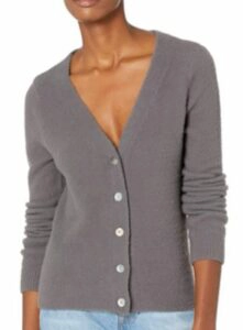 The Drop Women's Francine V-Neck Button Front Cozy Cardigan