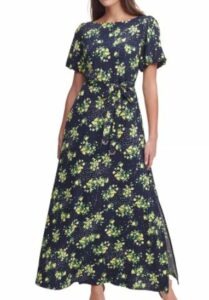 Robe longue en sergé à manches bouffantes Tommy Hilfiger