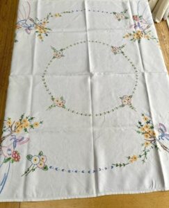 Vintage linen tablecloth 
