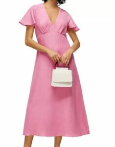 Whistles Flutter Sleeve Midi Dress to look thinner