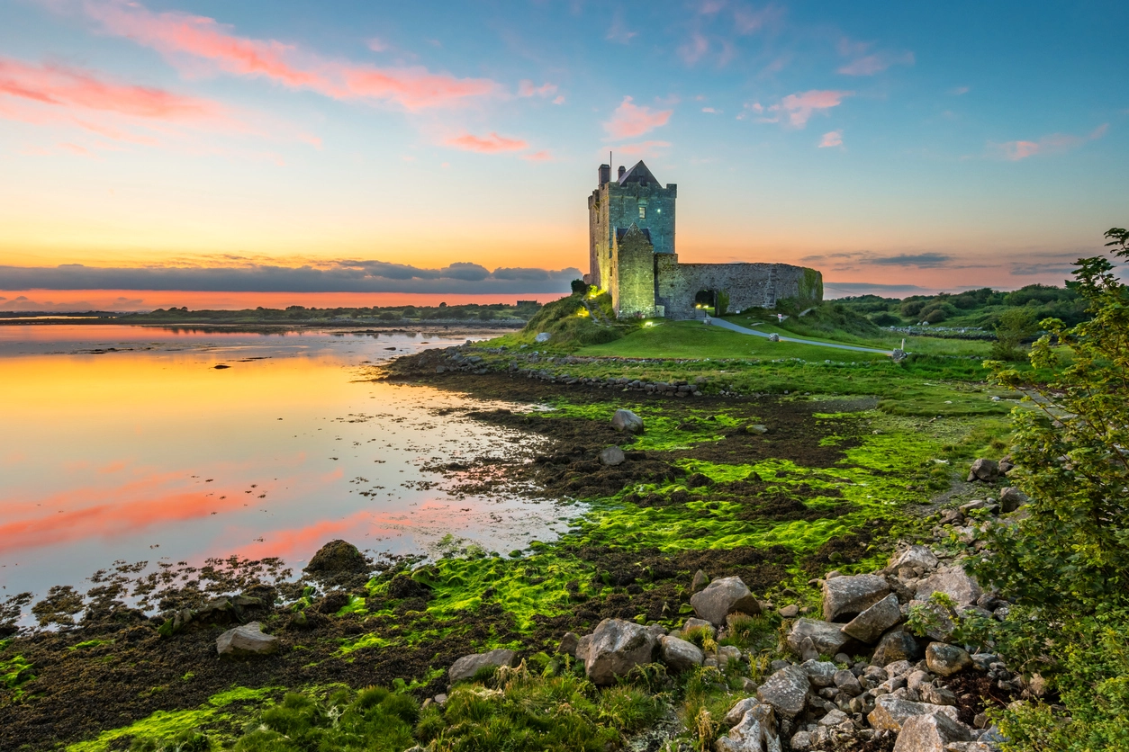 Travel to Europe and Dunguaire Castle on the shores of Galway Bay Ireland