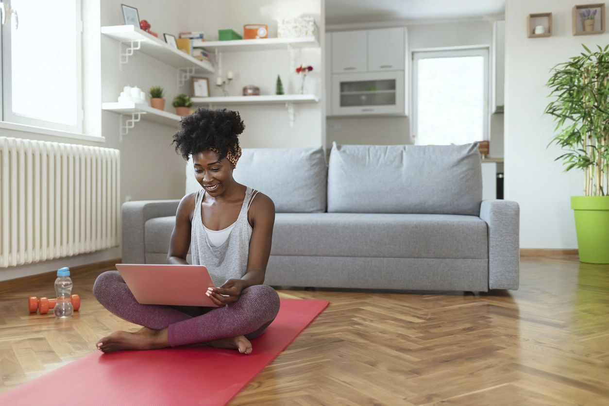 Woman working out her brain after working out her body
