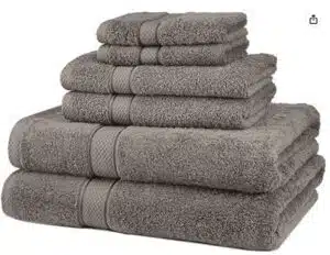 Amazon Brand – Pinzon 6 Piece Blended Egyptian Cotton Bath Towel Set