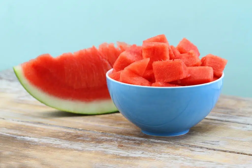 Chopped watermelon