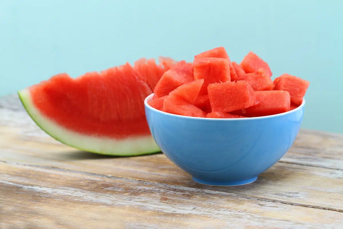 Chopped watermelon