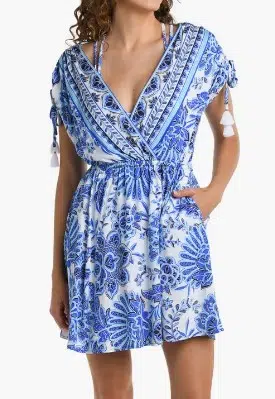 La Blanca V-Neck Cover-Up Dress, $103