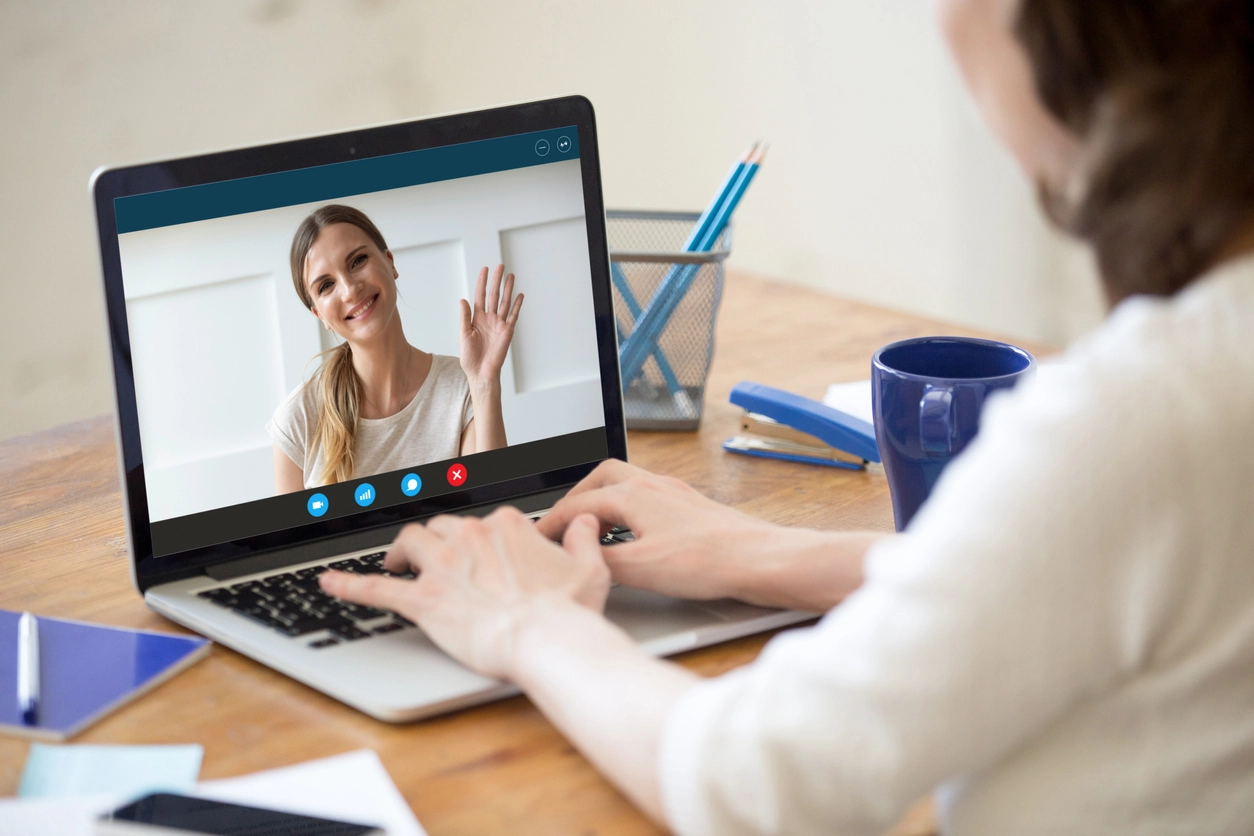 Woman doing a coaching session over the computer