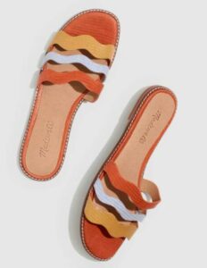 Madewell Joy Wavy Lizard Colorblock Slip On Sandals