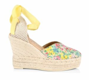 Manebi Loveshackfancy x Manebi Ankle-Tie Floral Suede Platform Espadrilles