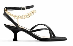 Schutz Sanny Chain-Embellished Leather Sandal