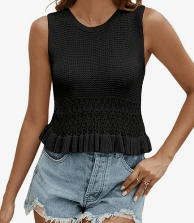 VIMPUNEC Crochet Tank Top