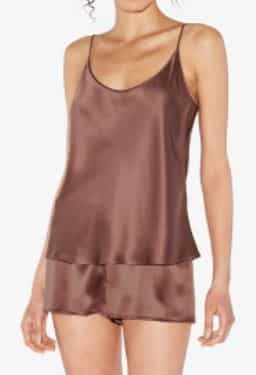 Silk camisole in Chocolate Brown