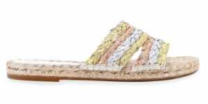 Sophia Webster Ines Metallic Flat Espadrille Sandals