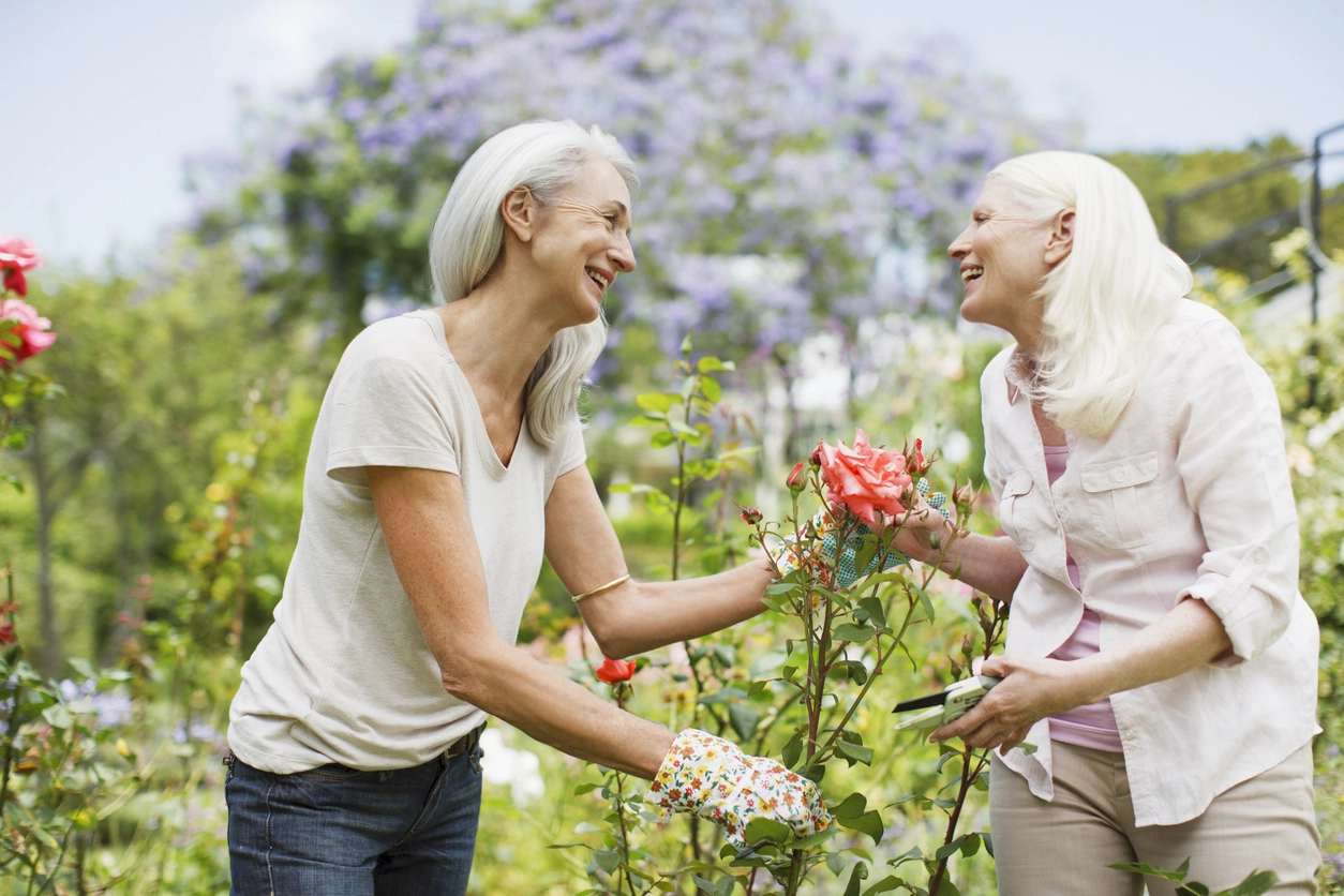 Friends get closer planting a garden together
