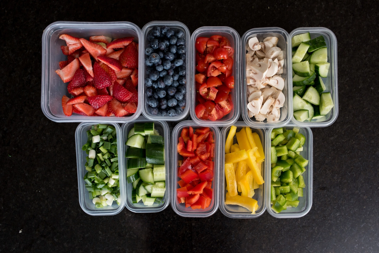 Prepare fruits and vegetables for healthy snacks