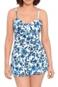 Bal Harbour Hip Minimizer Draped Bandeau One-Piece Swimdress