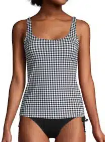 Chlorine Resistant Square Neck Underwire Tankini Top Swimsuit Adjustable Straps