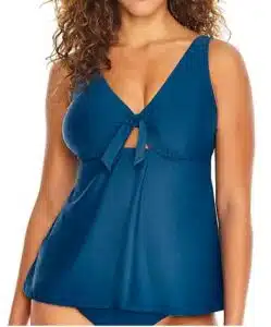 Deep Ocean Tie Front Underwire Tankini Top